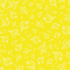 Vector Yellow Turkish Tulips Flowers background pattern