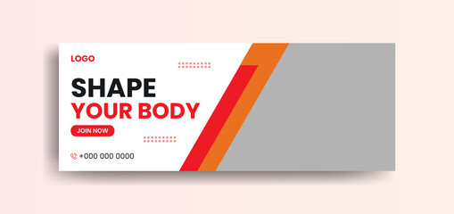 Fitness Gym sports facebook cover banner Template Instagram social media web banner post.
Cover Web Banner Social Media Design Template Vector. Creative and corporate cover design. Abstract banner des