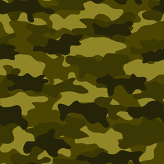 Hunting camouflage. Forest pattern. Protective clothing. Textile. Factory.