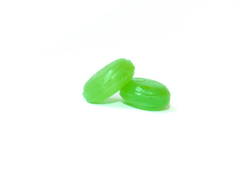 Mint green candy isolated on white