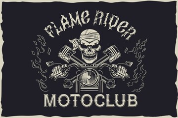 Flame rider motoclub emblem design