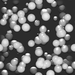 3d rendering. Seamless background with three-dimensional spherical objects. Abstract mosaic of white spheres