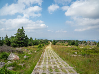 stone road to mountain Brocken in Harz, Germany