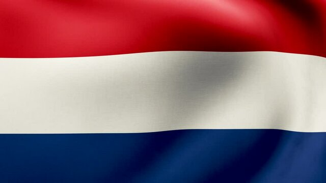 Flagge Niederlande oder niederl&auml;ndische Flagge weht im Wind - Holland Flagge