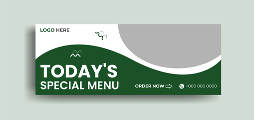 Facebook cover banner food advertising discount sale offer template social media food cover post design. Design banner for social networks, Template Facebook cover for advertising.