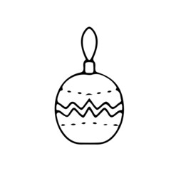 Simple decoration for a Christmas tree in doodle style. Simple decor for a festive Christmas and New Years. Vector illustration isolated on white background.