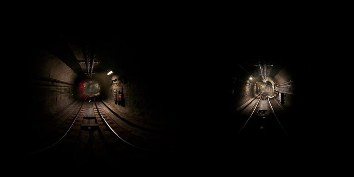 VR 360 old subway metro tunnel