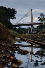 Freight railroad track in the city of xalapa