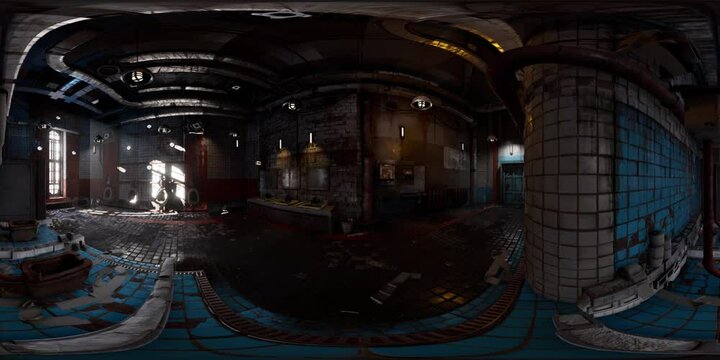 VR360 view of abandoned public toilet