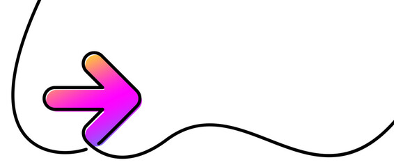 Obraz premium One line drawn gradient arrow.