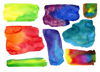 Watercolor paint stains. Backgrounds set. Great for textile design, invitations, cards. 