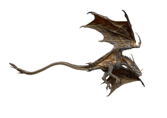 Naklejka premium magic dragon is flying in action
