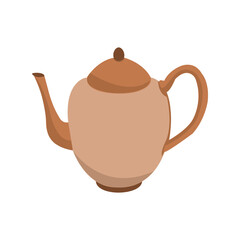 Ceramic teapot for tea, flat vector illustration 