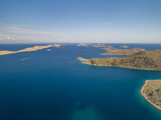Fototapeta na wymiar Croatia - Kornati Island and the Kornati National Park from drone view