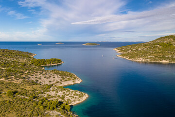 Fototapeta na wymiar Croatia - Kornati Island and the Kornati National Park from drone view