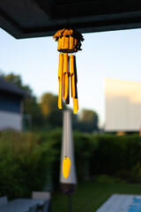 Bamboo wind chime and nesting box