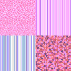 Set of colored textures. Seamless pattern with many lines. Striped multicolored background. Geometric wallpaper of the surface. Print for polygraphy, t-shirts and textiles