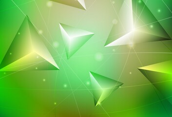 Light Green, Yellow vector triangle mosaic background.