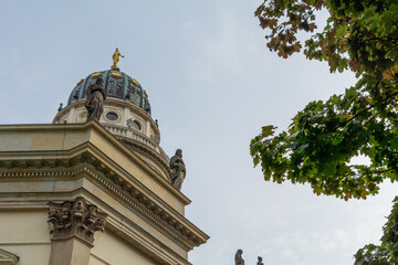 architectonic details of the churches on the famous Gendarmenmarkt in the City Center of Berlin,...