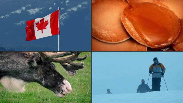 Canada Montage With Four Typical Scenes