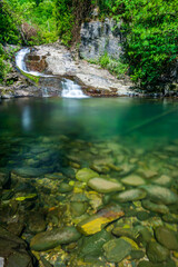 Fototapeta premium Little Pond and Waterfall in Liguria