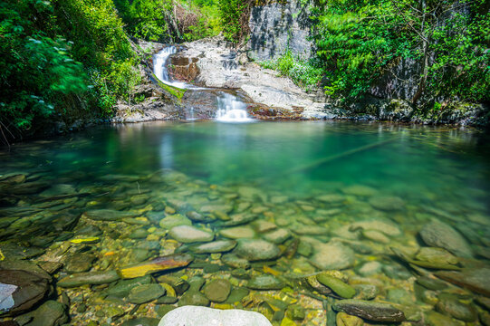 Little Pond and Waterfall in Liguria