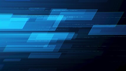 Abstract dynamic technology background with blue digital flow. Futuristic motion texture for modern sci-fi concept. Seamless loop.