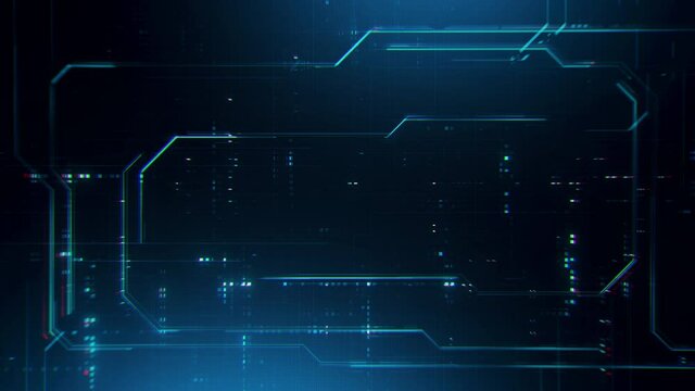 Abstract technology background. Computer interface hud motion texture. Blue futuristic pattern for modern sci-fi concept. Seamless loop.