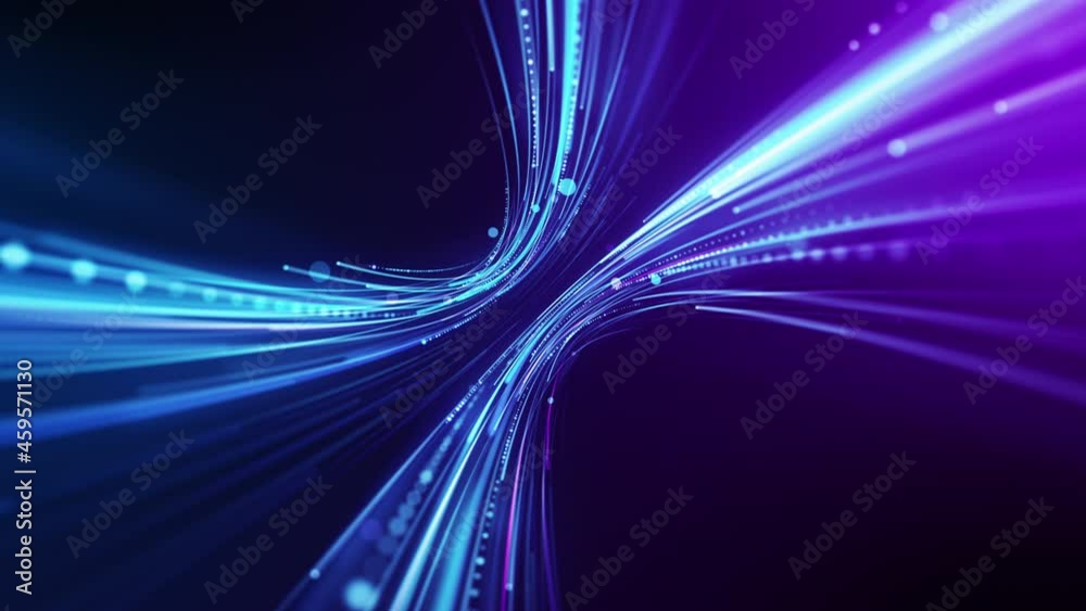 Poster high tech abstract background with colorful light trails. futuristic power stream motion in cyberspa