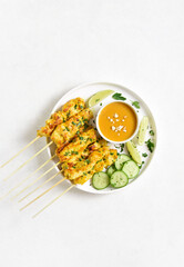 Chicken satay with peanut sauce