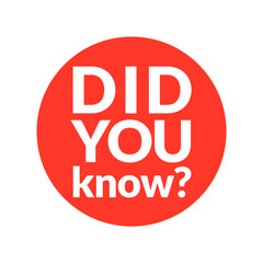 Did you know inform vector question concept advice icon. Simple label did you know design