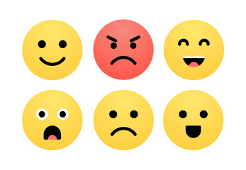 Emoji smile vector face cartoon icon. Emoticon happy laugh symbol character expression