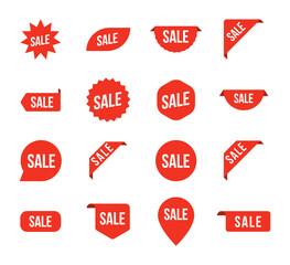 Sale tag arrow price offer set. Label sale discount vector icon product promotion sign shape