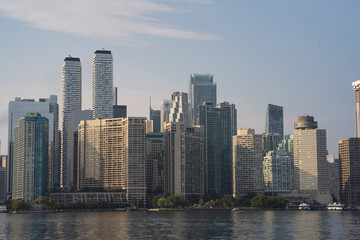 Fototapeta na wymiar Toronto City Skyline from Toronto Island in Ontario Canada