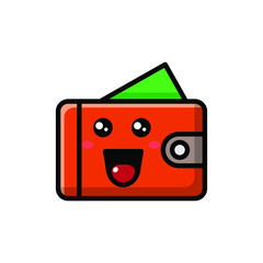 cute wallet icon illustration vector graphic