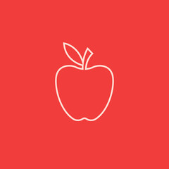 Apple logo. Apple icon. Simple minimalist apple line art logo design