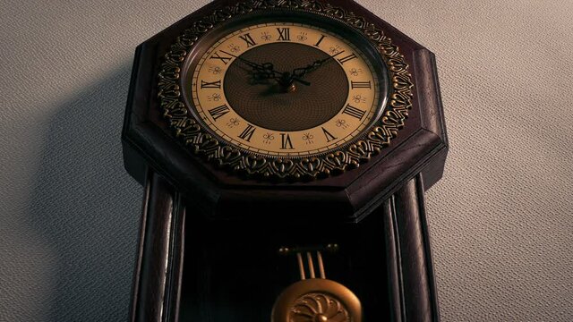 Vintage Clock On The Wall Low Angle