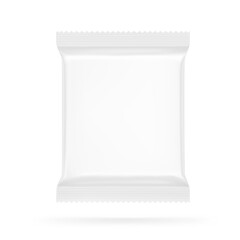Blank flow pack isolated on white background. Vector illustration. Mockup can be used in the adv, promo, package, etc.	