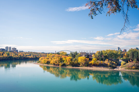 Edmonton Skyline North Saskatchewan River Valley Fall 