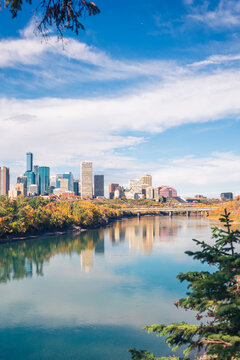 Edmonton Skyline North Saskatchewan River Valley Fall 
