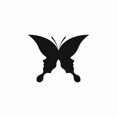 Butterfly vector. Transformation symbol logo design. Human face in butterfly form vector illustration.