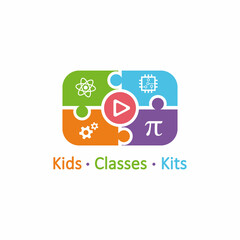 Online course logo. Fun and modern educational logo design. Educational for online course, video learning program vector illustration.