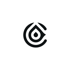 Oil Drops Logo Design, Forming Initials C, Circle Concept   
