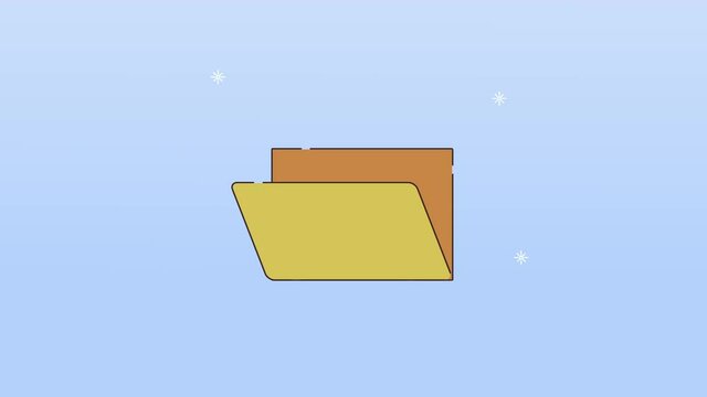 folder with files documents animation