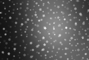 Light Gray vector background with xmas snowflakes, stars.