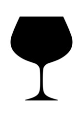 Wine glass icon. (Wine glass vector silhouette)