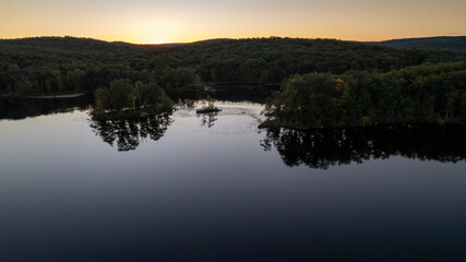 Sunset over the lake in upstate New York
