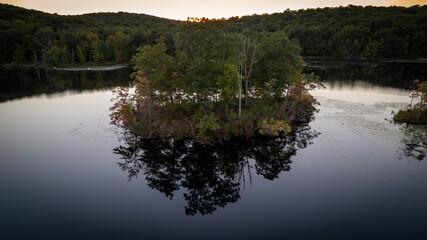 Sunset over the lake in upstate New York