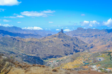 Fototapeta premium Mountains of the island of Gran Canaria, originally - this is a volcano and the landscape was formed as a result of its activity