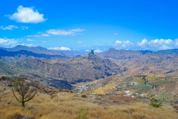 Mountains of the island of Gran Canaria, originally - this is a volcano and the landscape was formed as a result of its activity